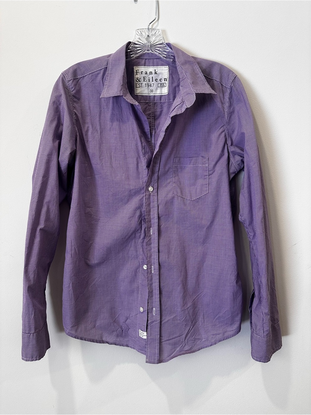 Frank & Eileen Barry lavender gingham Button-Down Shirt
